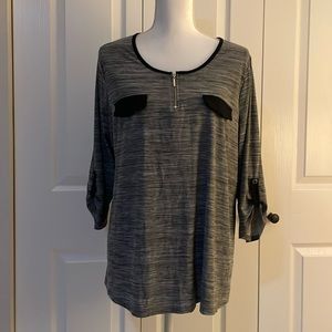 Suzie in the City Women’s SZ 2X Gray 3/4 Sleeve Pullover Cute Top